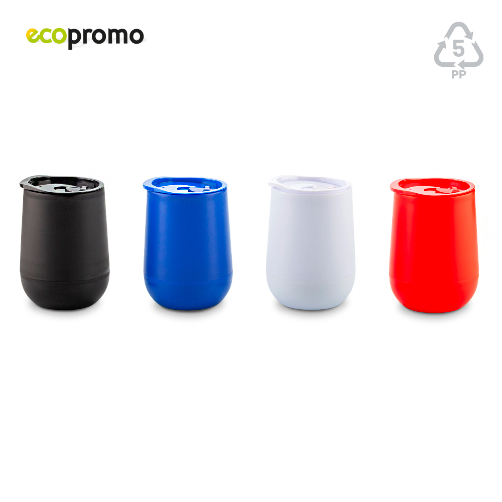 Mug Plástico Doble Pared Eco 350Ml